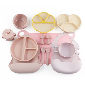 Nouveauté Bol à ventouse forte et écologique non toxique Ensemble de cuillères Bavoir pour bébé Bol et <span class=keywords><strong>assiette</strong></span> en silicone - Product Image 5