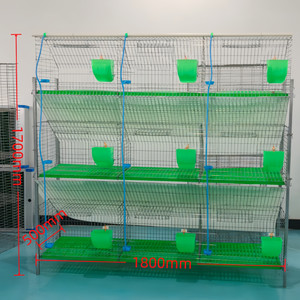 กรงกระต่ายชุบสังกะสีแบบจุ่มกรงรังนก3ชั้น9หลุมกรงเพาะพันธุ์กระต่าย - Product Image 5