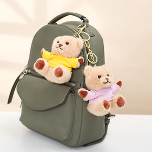 Hochwertige benutzer definierte Kawaii Mini Plüsch tier Schlüssel bund kleine Größe pelzigen Teddybär T-Shirt PP Baumwolle Füllung für Geburtstags anlässe - Product Image 2
