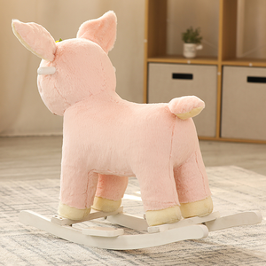 Caballo Balancín de Madera para Niños al por Mayor, Caballo Balancín de Ciervo Rosa Adorable - Product Image 6