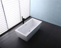 Baignoire Spa Moderne Portable Luxueuse Autoportante Sans Soudure pour 1 Personne en Acrylique avec Vidange, pour Adultes, Hôtels, Intérieur