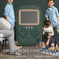 Console de jeu portable A11 3,5 pouces avec oreilles de chat, Wi-Fi, batterie externe 5000 mAh, 500 jeux en 1, jeux rétro classiques
