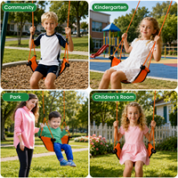 Siège de balançoire de sécurité pour enfants Ropecube - Hauteur réglable, balançoire d'intérieur/extérieur avec ceinture de sécurité pour jardin