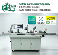 Machine de traitement de cartes PVC avec marquage laser UV, gravure de numéro de série et système de contrôle visuel par caméra pour codes QR