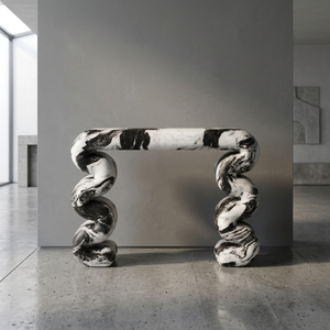 Hayat Group Modern <b>Marble</b> Panda <b>Console</b> <b>Table</b> for Living Room & Dining - Product Image 4