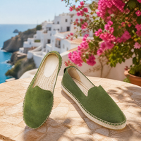Prix de gros Chaussures décontractées personnalisées Mocassins à enfiler Espadrilles en daim de vache avec bordure en jute