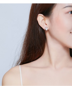 Nueva llegada 925 <span class=keywords><strong>plata</strong></span> esterlina bebé negro blanco esmalte lindo Animal Stud <span class=keywords><strong>pendientes</strong></span> para niñas - Product Image 4