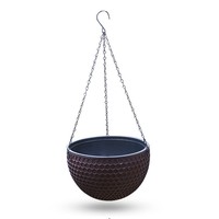 Maceta Colgante de Plástico Imitación Mimbre para Plantas Suculentas, Maceta Colgante con Autorriego para Orquídeas, Maceta Colgante Tipo Panal de Abeja