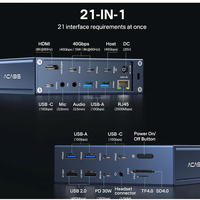 Station d'accueil USB-C en alliage d'aluminium Thunderbolt 4 40 Gbps 21 ports Acasis