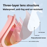 Gafas de Natación Profesionales Antivaho con Protección UV, Material de PC, Impermeables, de Alta Definición, Tapones para los Oídos, Colores Vibrantes, Montura Grande