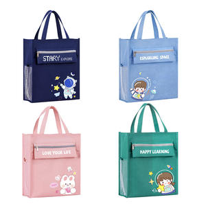 Nouveau gros mignon dessin animé mélodie Double fermeture éclair A4 stockage sac fourre-tout en cuir nouvel étudiant tutoriel fichier sac sacs d'école - Product Image 4