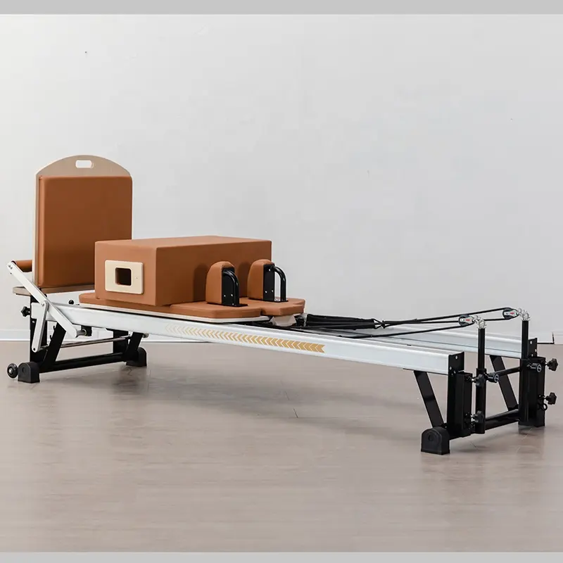 Máquina de equipo de Pilates de reformador de cama deslizante de aluminio de cama de núcleo comercial con varios colores