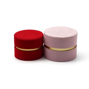 Biodegradable Customized Jewelry <b>Case</b> Custom Velvet Dropped-waist Paper Cylinder for Jewelry Necklace Finger Rings <b>Earring</b> - Product Image 1