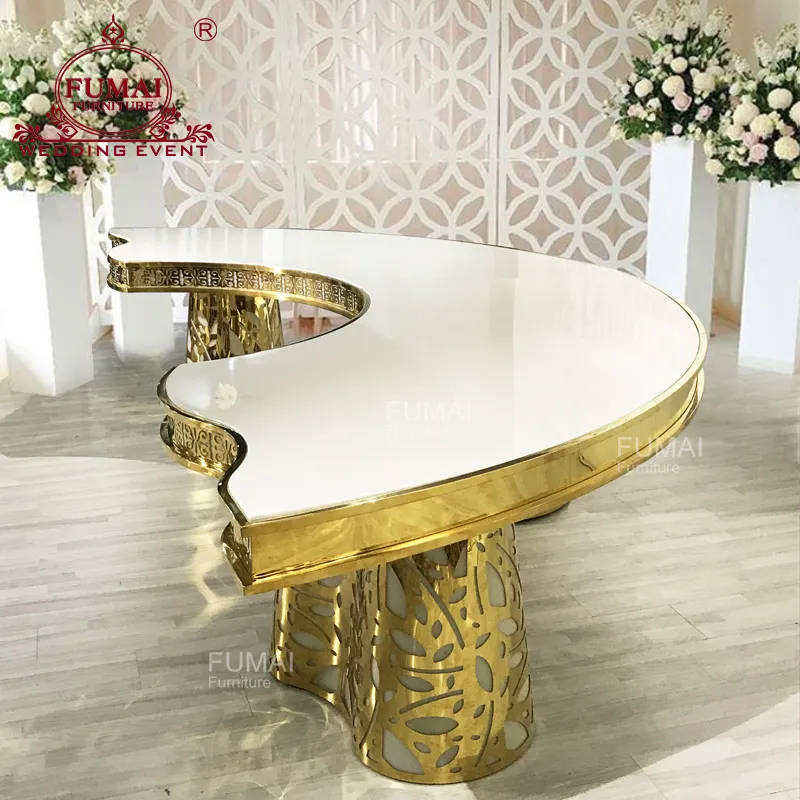 Gold stainless steel LED light up used tables and chairs for sale