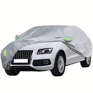 便携式定制积雪罩用于车身6层织物汽车罩防水防尘防晒折叠灰色防风汽车罩