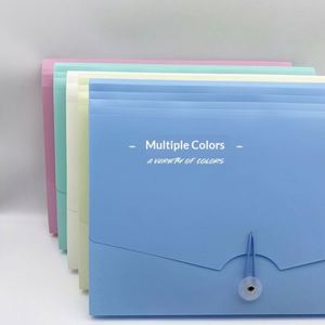 A4 Lanyard Accordion File Bag <b>Document</b> 13-Grid Simple <b>Folder</b> Filing Cabinet Student Exam Paper Material Storage Book Model 1005 - Product Image 3