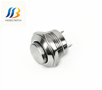 Interrupteur à bouton-poussoir électronique à tête haute en acier inoxydable 1NO IP65 12V/24V 12mm à commande momentanée pour klaxon de voiture/allumage de démarreur