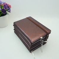 Carnet de notes A5 vintage de haute qualité en cuir PU, couverture rigide, journal quotidien, planificateur avec fermeture élastique et marque-page en ruban