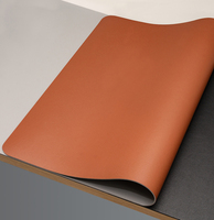 Nouvelles tendances caoutchouc antidérapant avec cuir Pu couleur noir/marron/rose bureau lieu de travail tapis de souris en cuir