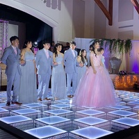 Piste de danse LED à effet 3D en verre RVB, magnétique, colorée, à effet infini, pour scène de disco extérieure, mariages et jeux pour enfants