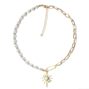 Fashion Jewelry Pearl Necklace Leaf Short Necklace Women America Gift Chain Party Figure Necklaces Pendant Wedding Cross Europe