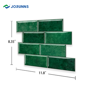 Jorunns Waterproof Oilproof Kitchen &amp; Bathroom 3d <strong>Wall</strong> <strong>Tiles</strong> Green Backsplah <strong>Subway</strong> Peel And Stick <strong>Wall</strong> <strong>Tiles</strong> - Product Image 2