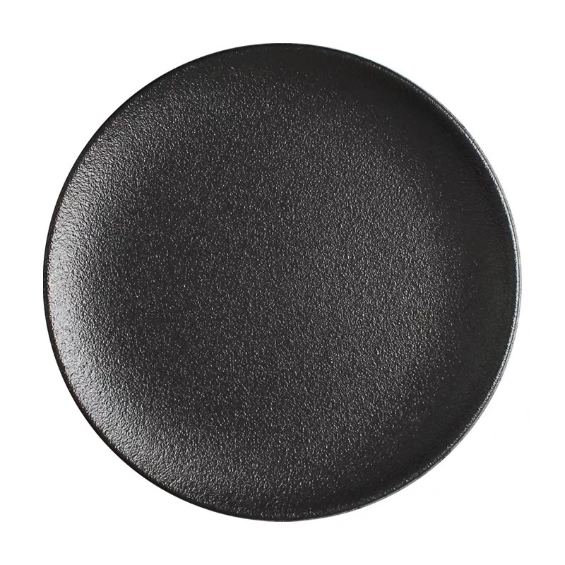 Restaurant Dinner Matte Black Ceramic Plate