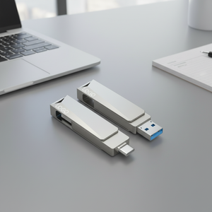 全新环保可重复使用金属双接口 USB 3.2 Gen1 闪存盘 64GB-512GB 80MB/S 读取速度，带 2 年保修 - Product Image 4