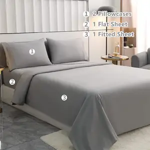 항주 Yintex 공장 도매 베개 케이스 4 Pcs 마이크로 화이버 침대 시트 세트 홈