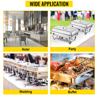 Ensemble de Plats Chafing Électriques pour Traiteur Professionnel, Chauffe-Plats de Buffet, Réchaud Alimentaire