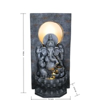 Statue de Ganesha en résine de haute qualité, éléphant artificiel, fontaine de jardin avec cascade, lumières LED, résistante aux intempéries, pour extérieur