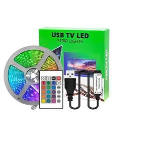 Tira de luces LED con mando a distancia para TV, tira de luces LED con control remoto de 30leds, 1m, 2M, 3m, 4 m, 5m, 65 USB, retroiluminación RGB