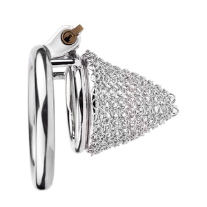 Jaula de Castidad de Malla Metálica FRRK, Anillos para Pene de Acero Inoxidable, Juguetes Sexuales para Adultos - Product Image 2