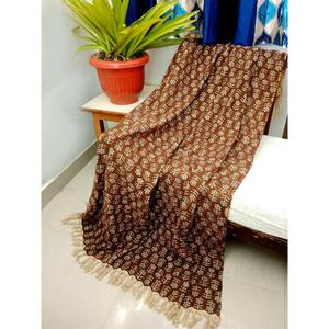 Sustainable textile Handcrafted Premium 100% Cotton <b>Throw</b> <b>Blanket</b> Printed Tassels Lightweight All-Season Home Decor - Product Image 1