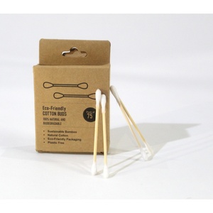 Coton-tiges jetables personnalisés OEM pour maquillage, démaquillant pour les yeux, bâtonnets en bambou, coton-tiges pour le nettoyage des oreilles - Product Image 1