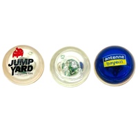 Balles rebondissantes en caoutchouc flash avec logo personnalisé imprimé LED 1.85 pouces 2.4 pouces de diamètre pour cadeau promotionnel de spectacle événement