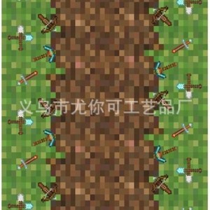 Minecraft Theme <b>Tablecloths</b> <b>Rectangle</b> Digital Printing Disposable PE Birthday Party Decorations Venue Setup Props - Product Image 1