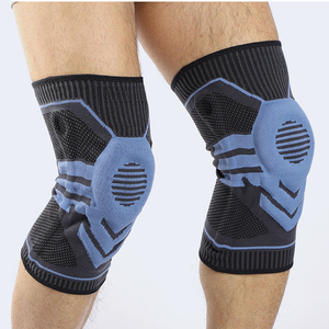 Genouillère de compression flexible avec coussinet en silicone et barres latérales métalliques élastiques pour la course et l'haltérophilie, <span class=keywords><strong>support</strong></span> de genou efficace - Product Image 4