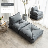 Canapé-lit moderne sans cadre en mousse avec fonction inclinable, revêtement en tissu, pour salon