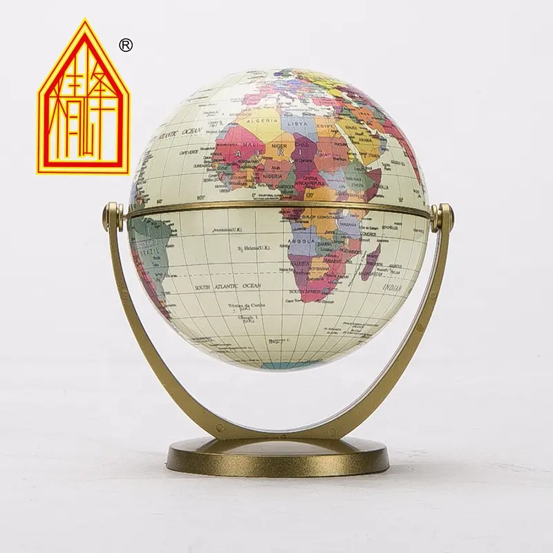 Desktop Globe Putar Peta Dunia Mengajar HD PVC Atlas Bumi Ornamen Pendidikan Anak-anak 10.6Cm