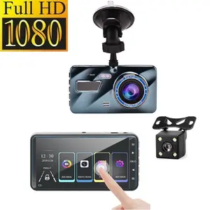 4" 1080P Dual Lens Car DVR Dash Cam Video Recorder Touch Screen Camera G-Sensor Photography Car Electronics Parking Monitoring