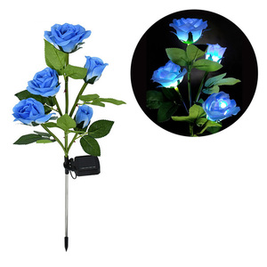 6 <b>LED</b> Solar Rose Flower Solar <b>LED</b> Light Garden Yard Lawn Night Lamp Landscape Garden Home Decoration Flowers - Product Image 2