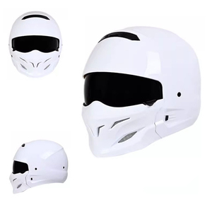 Samurai nero scorpione guerriero indiano combinazione di mentine rimovibili casco integrale casco moto vintage - Product Image 4