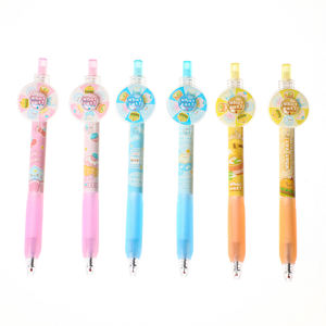 Stylo gel mignon avec roue rotative, design de plateau tournant pour les choix alimentaires quotidiens, recharge, écriture fluide, encre bleue en plastique 0,5 mm pour l'école - Product Image 1