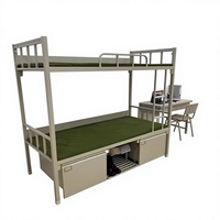 Lit superposé en acier pour adultes, mobilier de chambre à coucher moderne, lit mezzanine avec escalier