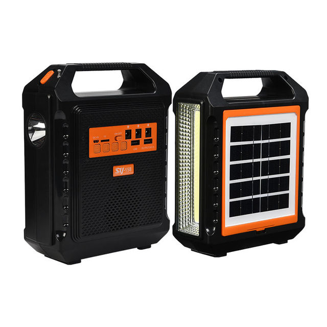 Portable Solar LED Light Wireless Speaker With Torch Radio for Outdoor for Camping Emergency ABS Plastic Body Subwoofer