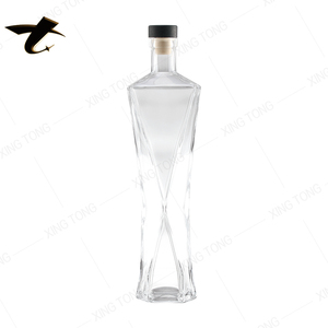 Bouteille de tequila ou de brandy en verre givré personnalisée de 700 ml/750 ml avec bouchon, logo personnalisé, vide - Product Image 3