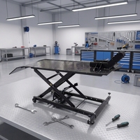 Table élévatrice pneumatique pour moto, à ciseaux, à commande pneumatique, construction robuste en acier pour moto