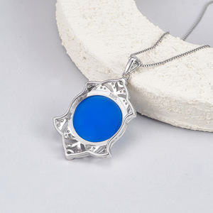 S925 argento Sterling Micro zircone agata blu fanciulla colomba della pace ciondolo di fascino per le donne gioielli di moda all'ingrosso - Product Image 3