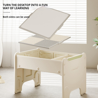 Table d'activités double face pour enfants Table modulaire multifonctionnelle avec rangement 4 en 1 Table de jeu et ensemble de chaises